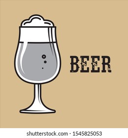 Vector glass of beer on a background