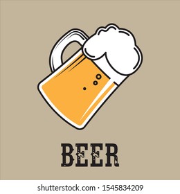 Vector glass of beer on a background