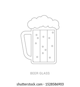 Vector glass of beer on a white background