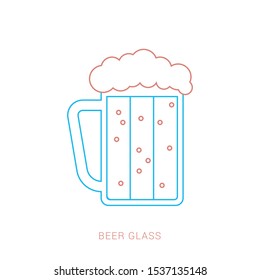 Vector glass of beer on a white background