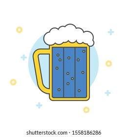 Vector glass of beer on a white background