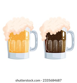 vector glass of beer on a white background