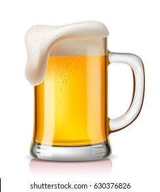 vector glass of beer on a white background