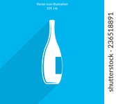 Vector glass bottle web flat icon. Eps 10 illustration.