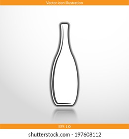 Vector glass bottle web flat icon