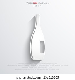 Vector glass bottle web flat icon. Eps 10 illustration.