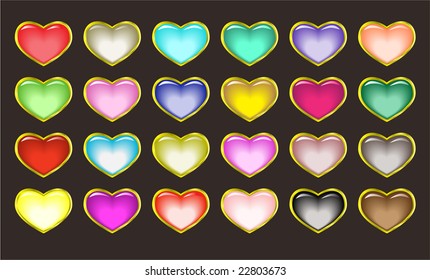 Vector glass buttons with different colors