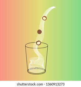 Vector glass of cashew milk with nuts. Vegan alternative organic milk splash pour in glass. Non dairy drink. Isolated transparent illustration. Healthy food, diet and nutrition concept