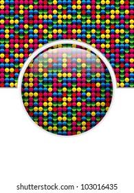 Vector - Glass Circle Button Colorful Dots