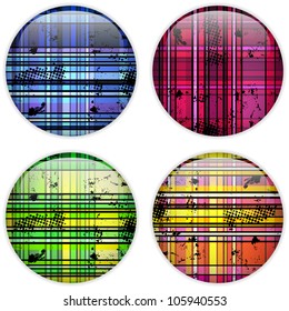 Vector - Glass Circle Button Colorful Stripes