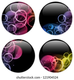 Vector - Glass Circle Button Colorful Dots