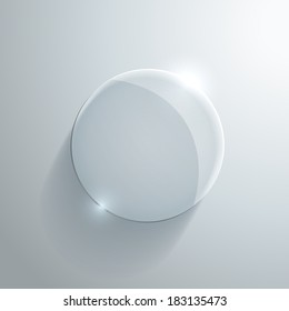 Vector glass circle icon. Eps10