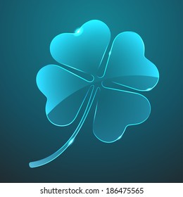 Vector glass clover icon. Eps10