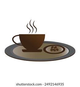 Vektorgrafik eines Kopieglases mit Kopiefrüchten in einem Teller