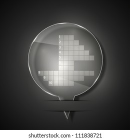 Vector glass crosswor icon on gray background. Eps 10