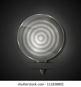 Vector glass dart icon on gray background. Eps 10