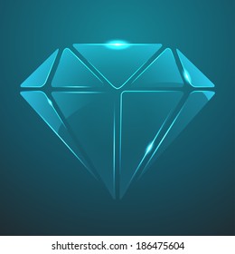 Vector glass diamond icon. Eps10