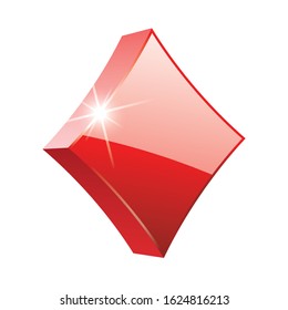 vector glass diamonds symbol with nice sparkle and reflection, symbol used in playing cards