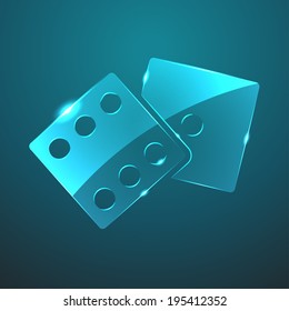 Vector glass dice icon. Eps10