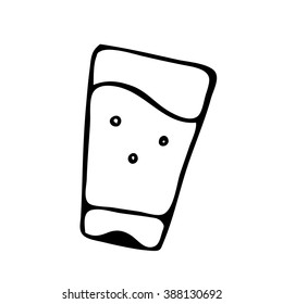 Vector glass doodle. Isolated hand drawn illustration on white 
