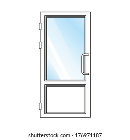 Vector Glass Door On A White Background