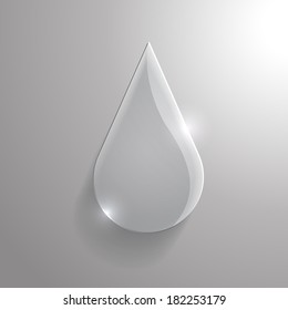 Vector glass drop icon. Eps10
