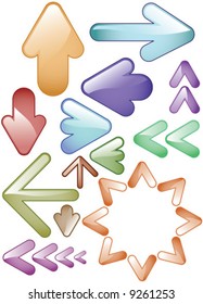 Vector Glass effect Arrow Icons