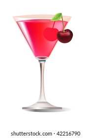 A vector glass of exotic cherry  cocktail