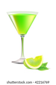 A vector glass of exotic cocktail