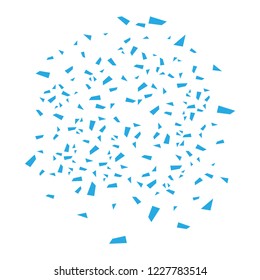 Vector glass explosion isolated. Shatter glass particle
