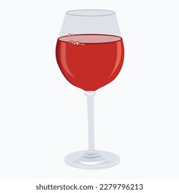 
vector glass filled with red syrup on white background