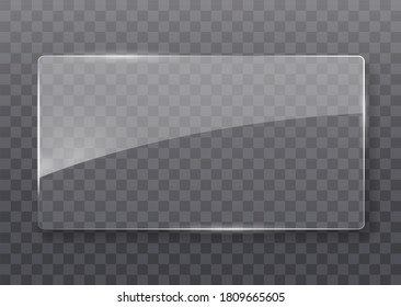 Vector glass frame. Isolated on transparent background. vector