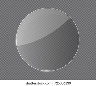 Vector glass frame. Isolated on transparent background. Glass banner realistic vector illustration