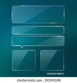 Vector glass frame on blurred  background