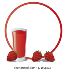 Vector Glass Of Fruit Juice And A Blank Space For Text