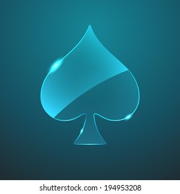 Vector glass game spade icon. Eps10