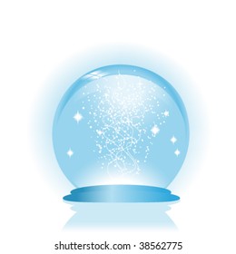 Vector glass globe with drops of water