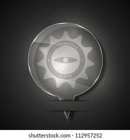 Vector glass guaranteed icon on gray background. Eps 10