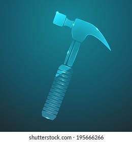 Vector glass hammer icon. Eps10