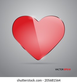 Vector glass heart.