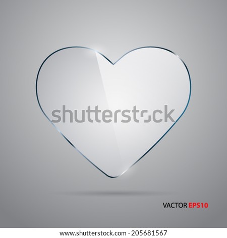 Vector glass heart.