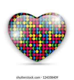 Vector - Glass Heart Dots Color Texture
