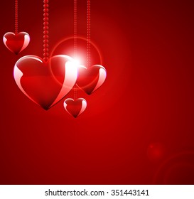 Vector glass hearts