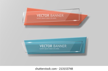 Vector glass infographic banners set