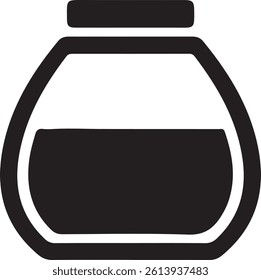 Vector Glass Jar Icon. Flat style black icon on white background.