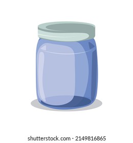 Vector glass jar with a lid. flat illustration