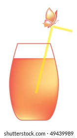 Vector glass with juice
