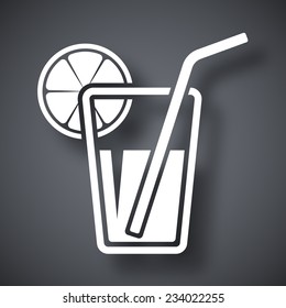 Vector glass of juice icon