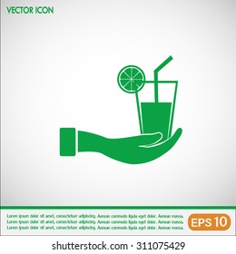 vector glass of juice icon