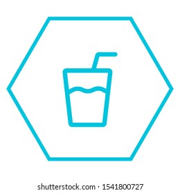 Vector glass of juice icon. Two-tone version on black and white background